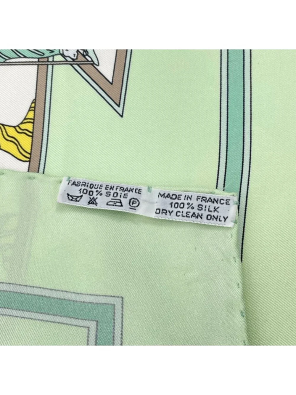 Hermes Carre 90 le Temps Des Marionnettes Marionette Time Silk Scarf Green - Picture 7 of 7
